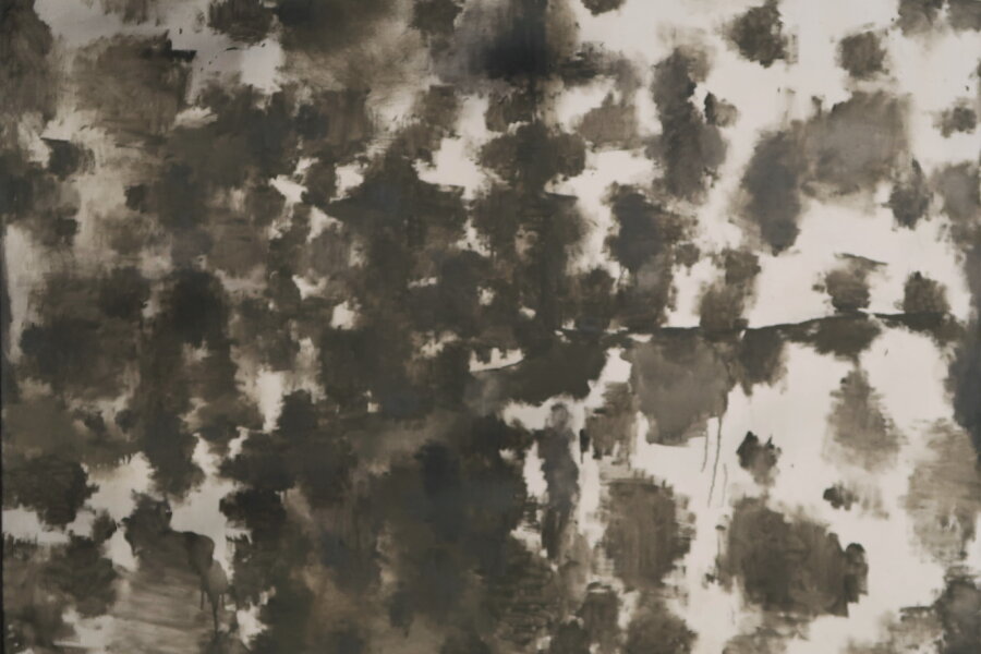 Petr Veselý, Ze dvora, Listí, asi 2010-2021, email s včelím voskem a olejem na platne